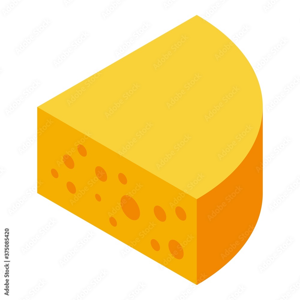 Farm cheese icon. Isometric of farm cheese vector icon for web design isolated on white background Farm cheese icon. Isometric of farm cheese vector icon for web design isolated on white background