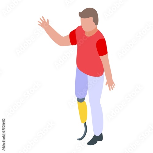 Kid amputated leg icon. Isometric of kid amputated leg vector icon for web design isolated on white background