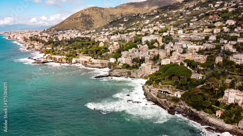 Genoa's riviera from above
