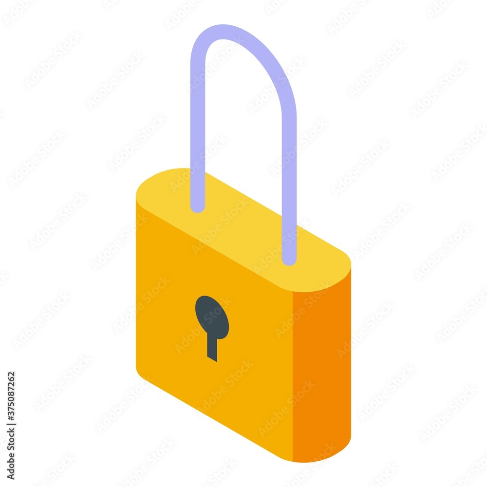 Digital detoxing padlock icon. Isometric of digital detoxing padlock vector icon for web design isolated on white background Digital detoxing padlock icon. Isometric of digital detoxing padlock vector icon for web design isolated on white background