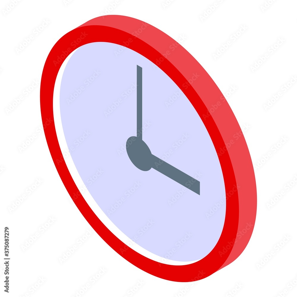 Digital detoxing wall clock icon. Isometric of digital detoxing wall clock vector icon for web design isolated on white background Digital detoxing wall clock icon. Isometric of digital detoxing wall clock vector icon for web design isolated on white background