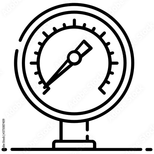 
Pressure meter vector design, editable icon design of air pressure controller device 
