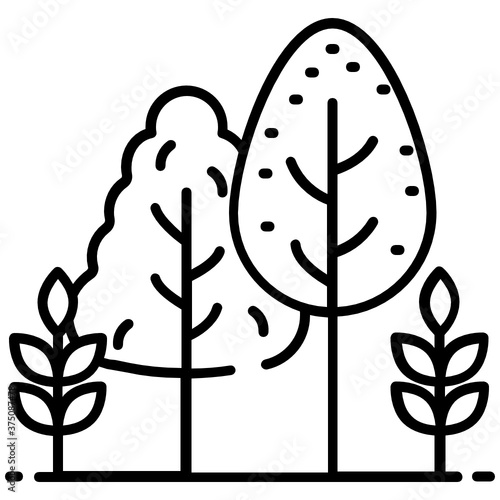 
Wild forest, vegetation icon in modern vector 
