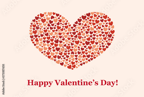 【バレンタイン素材】ハートでできたハートのイラスト