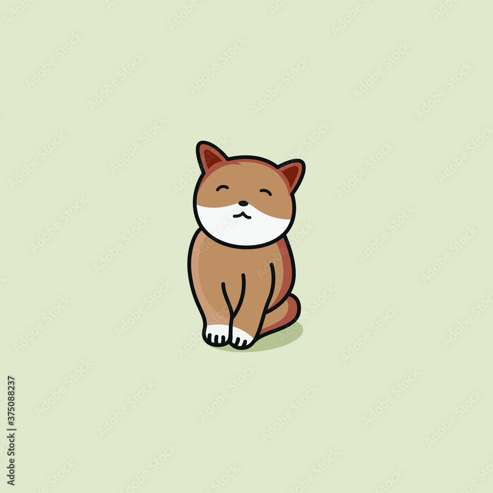 cute cat character logo design with various expressions. vector illustration. cute cat character logo design with various expressions. vector illustration.