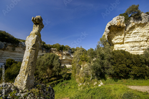 Barranco de Algendar, cruz del Pas des Revull. Migjorn.Menorca. Islas Baleares.España. photo