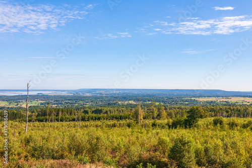 Landscape view over a forest landscape in the country