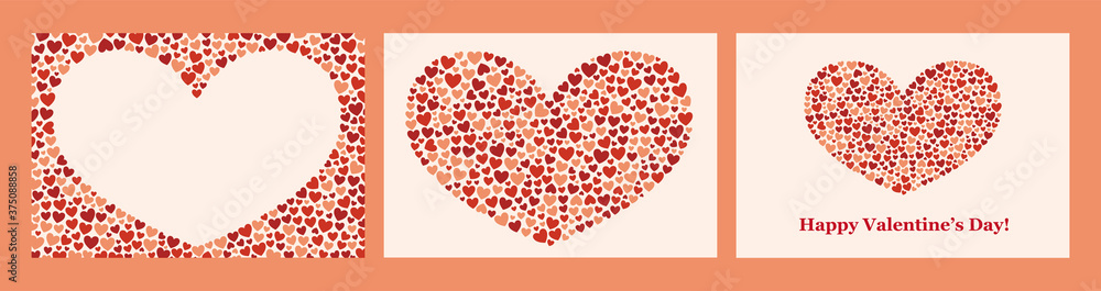 【バレンタイン・母の日素材】ハートのメッセージカード両面デザイン（文面1種、裏面2種）