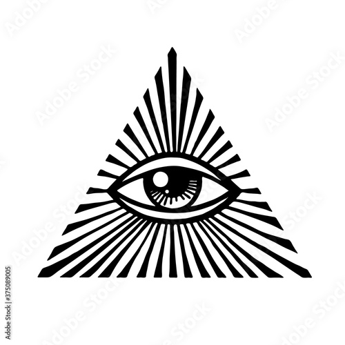Eye of Providence. Masonic symbol. All seeing eye inside