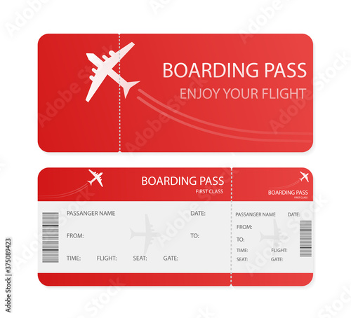 Flat empty airline tickets for concept design. Flat vector illustration. Business concept. Template vector.