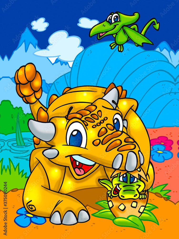 Obraz premium funny dinosaurs
