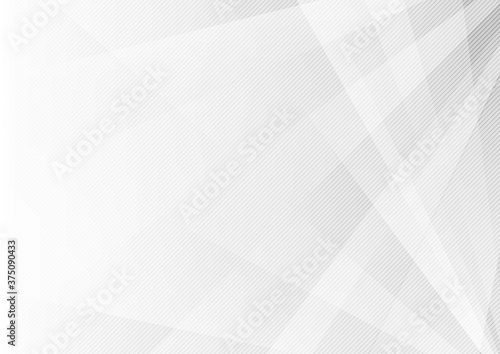 Abstract white and gray geometric shine and layer element on light background modern design.