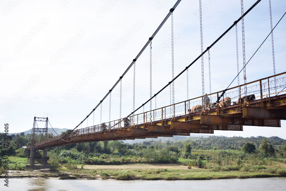 Fototapeta premium The oldest bridge in Kon Tum province, Vietnam