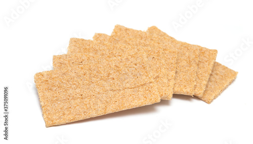 Crispbread loaves, isolated on a white background.