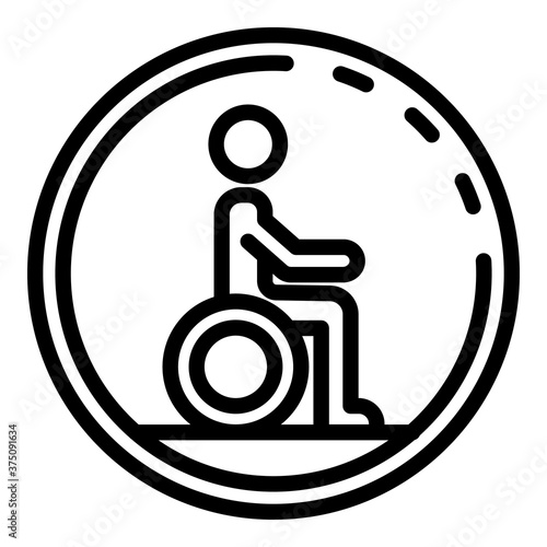 Handicapped wheelchair icon. Outline handicapped wheelchair vector icon for web design isolated on white background