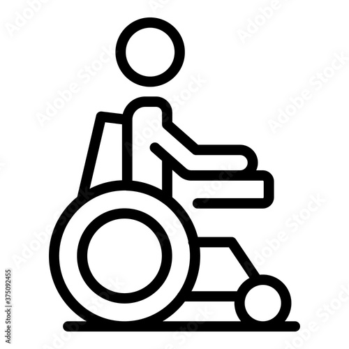 Wheelchair medical electric icon. Outline wheelchair medical electric vector icon for web design isolated on white background