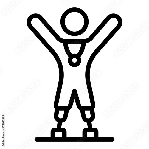 Amputated legs sportsmen icon. Outline amputated legs sportsmen vector icon for web design isolated on white background