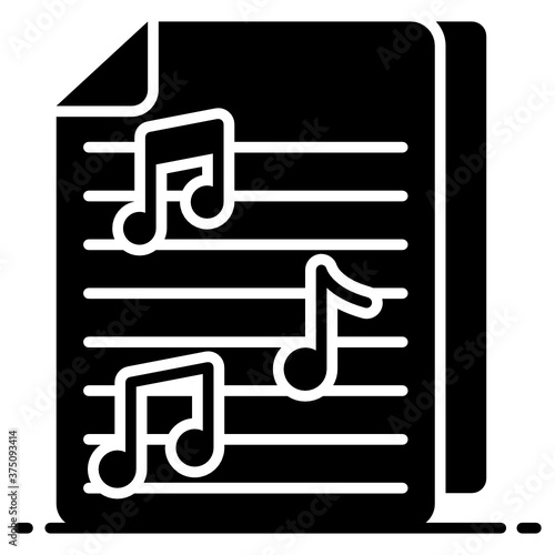 
Music notes, song, melody or tune vector icon for musical apps and websites
