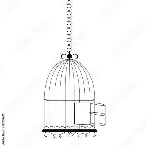 Hanging Cage vector illustration on white background 3