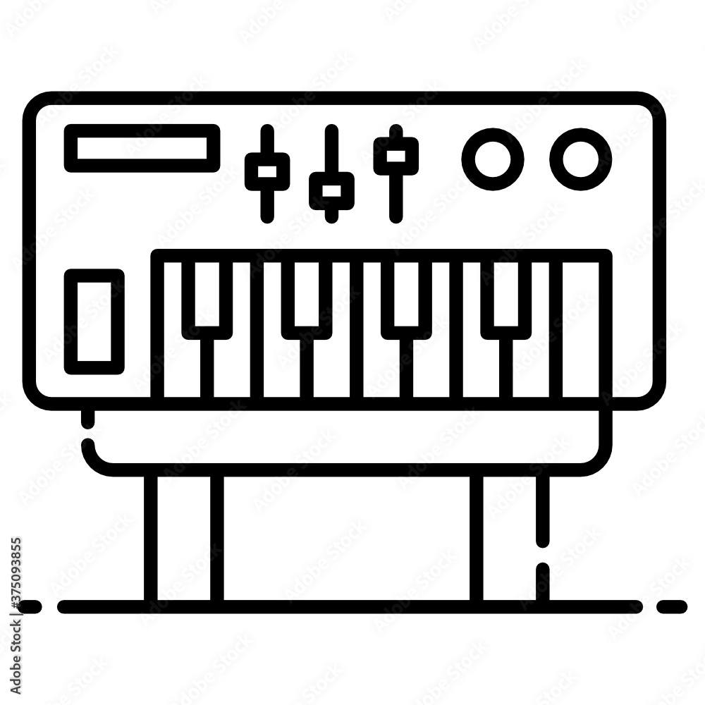 A musical keyboard icon, flat design of piano
A musical keyboard icon, flat design of piano