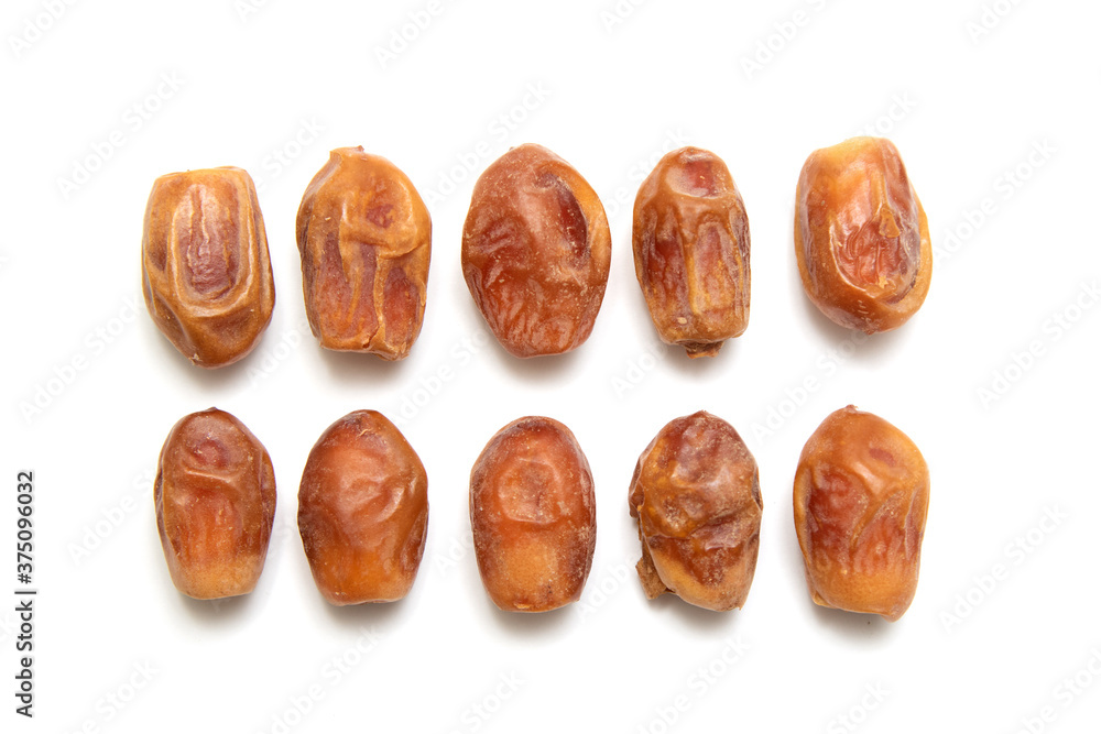 Dried dates isolated on white background. Dried dates isolated on white background.