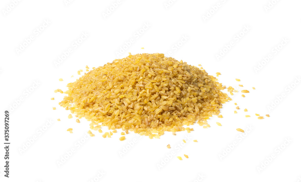 Bulgur, Bulgour or Bulghur Heap Isolated on White Background Bulgur, Bulgour or Bulghur Heap Isolated on White Background