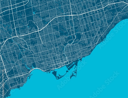 Detailed map of Toronto city, airview cityscape. Royalty free vector illustration. photo