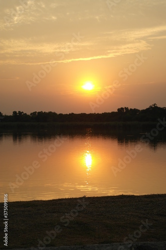 sunset over the river