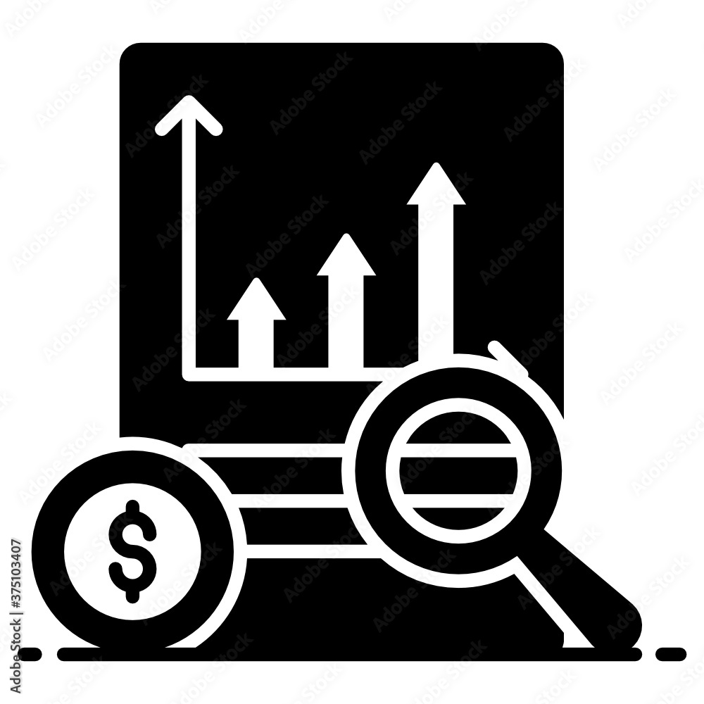 Magnifier on a file, market data concept in trendy style
Magnifier on a file, market data concept in trendy style