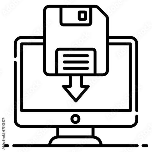 
Electronic data backup design, trendy icon of data reserve 
