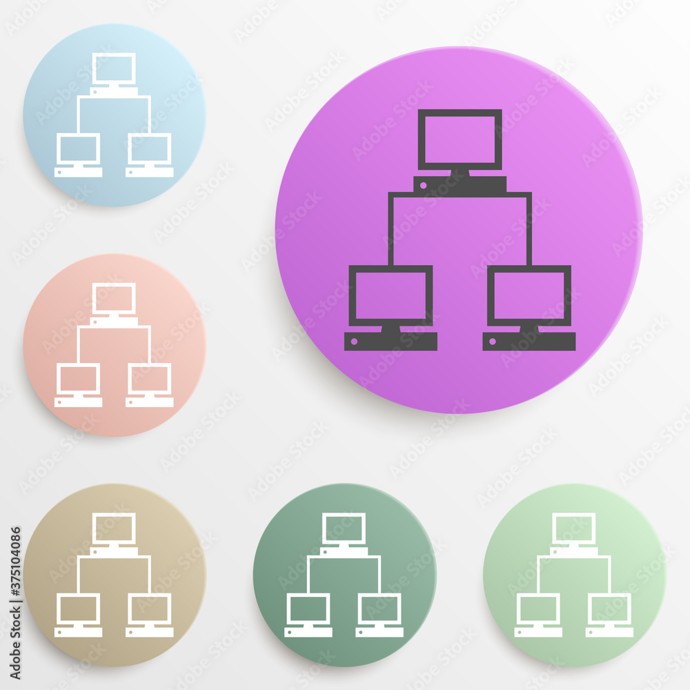 computer communication badge color set. Simple glyph, flat vector of web icons for ui and ux, website or mobile application computer communication badge color set. Simple glyph, flat vector of web icons for ui and ux, website or mobile application