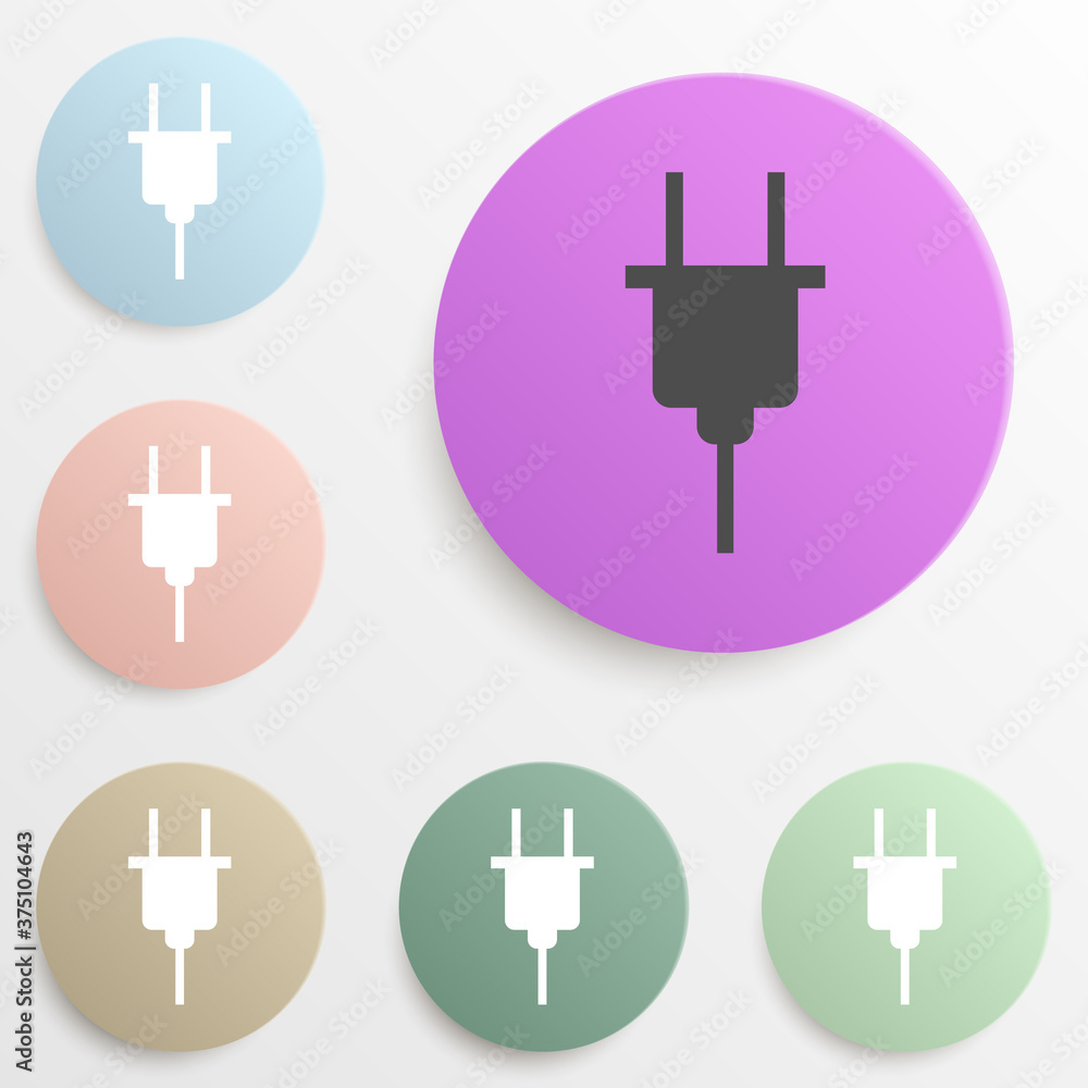 electrical plug badge color set. Simple glyph, flat vector of web icons for ui and ux, website or mobile application electrical plug badge color set. Simple glyph, flat vector of web icons for ui and ux, website or mobile application