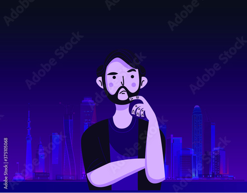 Person thinking about digital currency