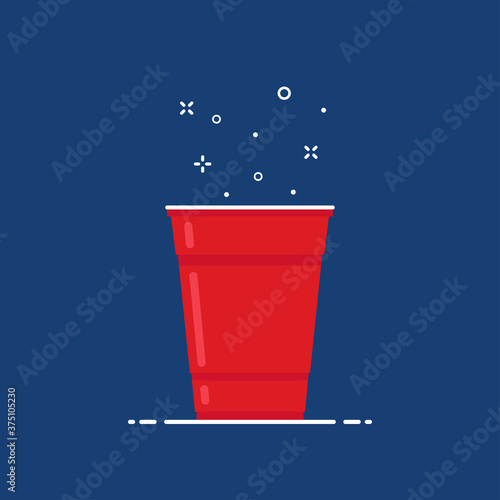 Beer cup vector. free space for text. wallpaper. copy space. ping pong ball vector.