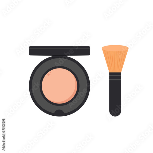 Blush on hand Cheek brush. Blush on hand Cheek brush on white background.