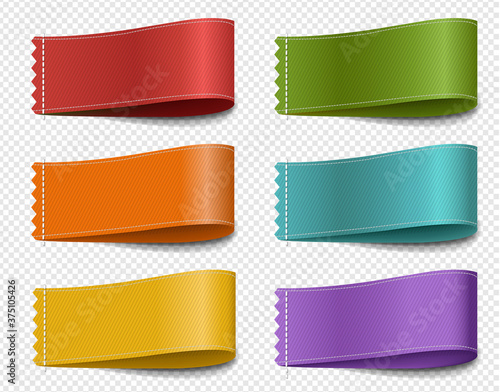 Colorful Banner Template Ribbon Transparent Background With Gradient Mesh, Vector Illustration
