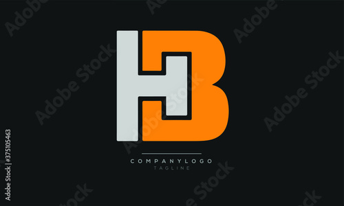 HB  initials monogram letter text alphabet logo design