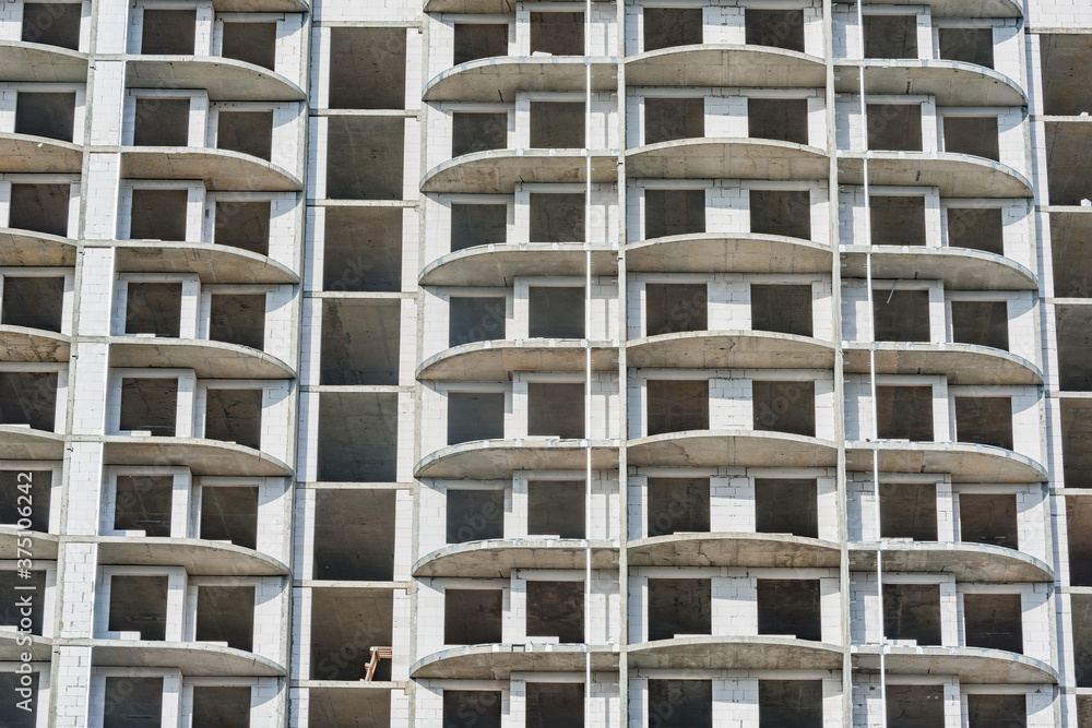 Building exterior view at housing construction time. Building exterior view at housing construction time.