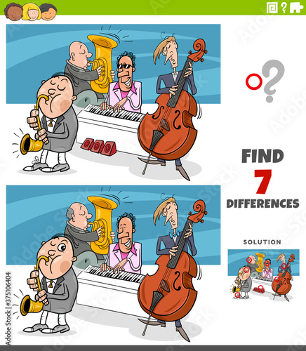 differences educational game with jazz band musicians