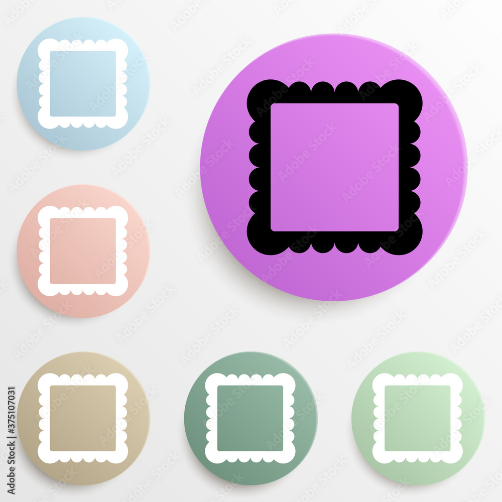 picture frame badge color set. Simple glyph, flat vector of web icons for ui and ux, website or mobile application picture frame badge color set. Simple glyph, flat vector of web icons for ui and ux, website or mobile application
