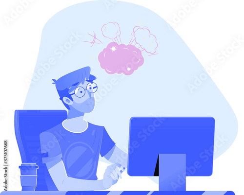 Person getting exhausted while making CV