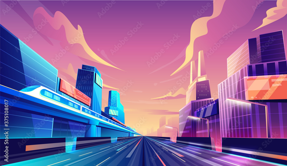 Smart City Street Road Concept Cityscape Skyscraper Buildings And Train Background Vector Illustration Stock Vector Adobe Stock Smart City Street Road Concept Cityscape Skyscraper Buildings And Train Background Vector Illustration Stock Vector Adobe Stock