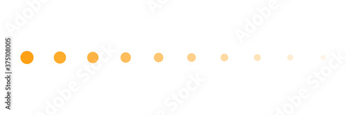 Dotted orange line vector illustration isolated on white