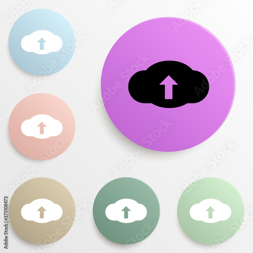 cloud download badge color set. Simple glyph, flat vector of web icons for ui and ux, website or mobile application