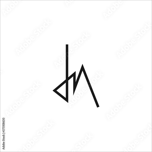 jm letter logo design template silhouette vector icon