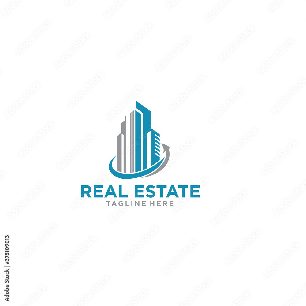 building real estate logo design icon silhouette vector