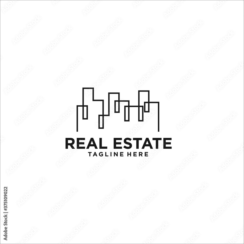building real estate logo design icon silhouette vector