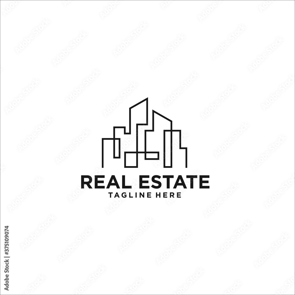 building real estate logo design icon silhouette vector