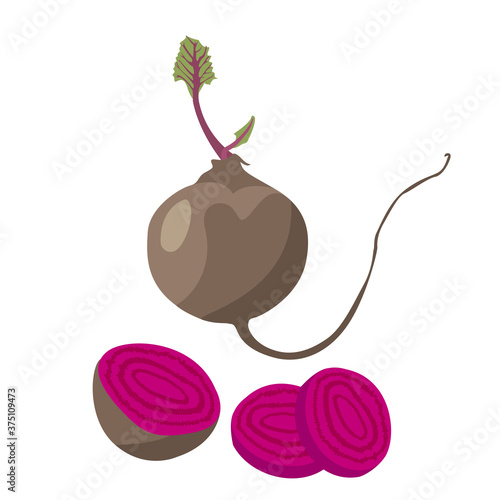 Set of beetroot and its slices