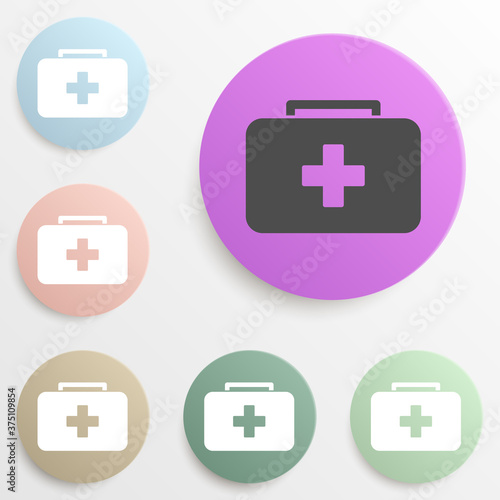 first aid kid badge color set. Simple glyph, flat vector of web icons for ui and ux, website or mobile application